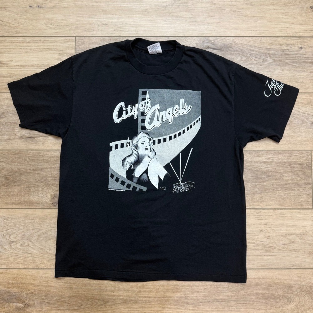 Vintage City of Angels Broadway Musical T-Shirt XL Black Single Stitch USA